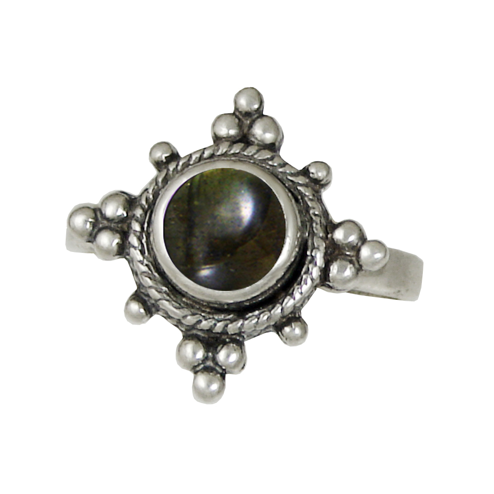 Sterling Silver Gemstone Ring With Spectrolite Size 8